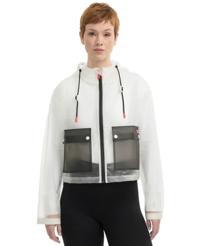 HUNTER WOMEN'S COLORBLOCKED TRANSPARENT WATER-REPELLENT JACKET