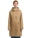 Hunter Women's Cotton High Low Rain Jacket In British Tan