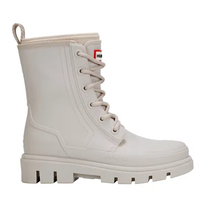 Hunter Women's Diana Waterproof Lace-up Rain Boots 10 Taupe In Neutral