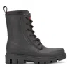 Hunter Women's Diana Waterproof Lace-up Rain Boots 11 Dark Brown In Black