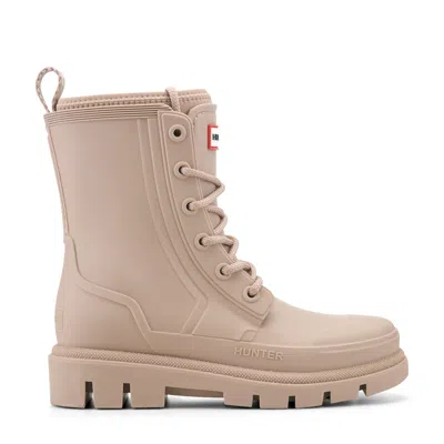 Hunter Women's Diana Waterproof Lace-up Rain Boots 5 Light Brown