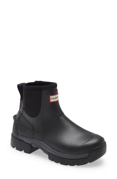 Hunter Women's Field Balmoral Hybrid Chelsea Rain Boot In Black