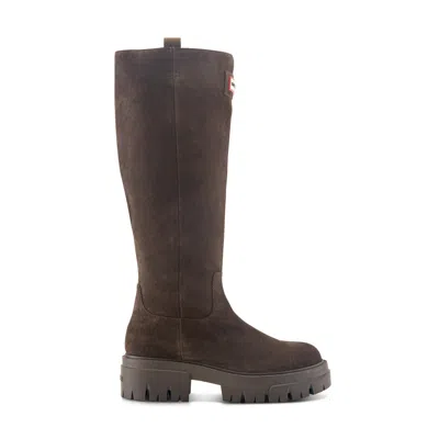 Hunter Women's Giania Waterproof Suede Boots 8 Dark Brown Suede