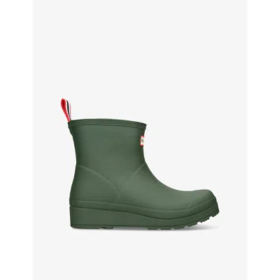 Hunter Womens Green Play Borg-lined Short Rubber Wellington Boots