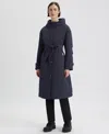Hunter Women's Hooded Belt Trench Coat In Blue