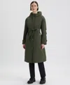 Hunter Violet Hooded Long Trench Coat In Gray