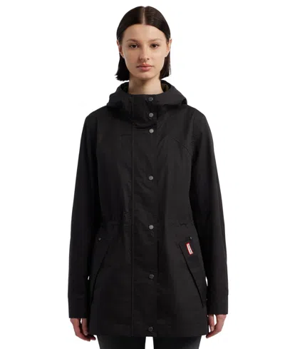 HUNT☆Women's Rain Jacket - Hunter Black HUNTER Black Water Resistant Smock Jacket Rain Coat Womens