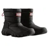 Hunter Wanderer Faux Shearling Waterproof Boot In Black