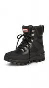 Hunter Women's Leather Commando Boot In Black In Black