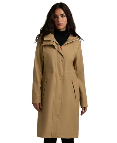Hunter Women's Long Rubberized Anorak Coat In Brown