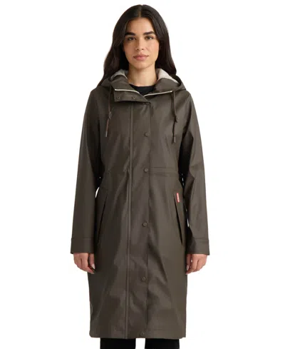 Hunter Women's Long Rubberized Anorak Coat In Brown