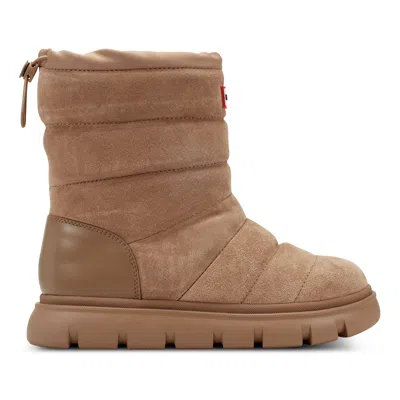 Hunter Women's Maribel Lug Sole Insulated Waterproof Snow Booties 10 Medium Natural In Brown