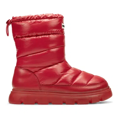 Hunter Women's Maribel Lug Sole Insulated Waterproof Snow Booties 10 Medium Red
