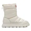 Hunter Women's Maribel Lug Sole Insulated Waterproof Snow Booties 11 Ivory In White