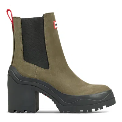 Hunter Women's Miana Heeled Waterproof Chelsea Boots 10 Dark Green