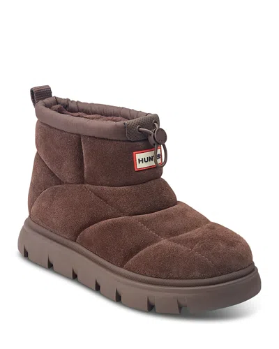 Hunter Women's Mist Suede Water Resistant Ankle Boots In Brown