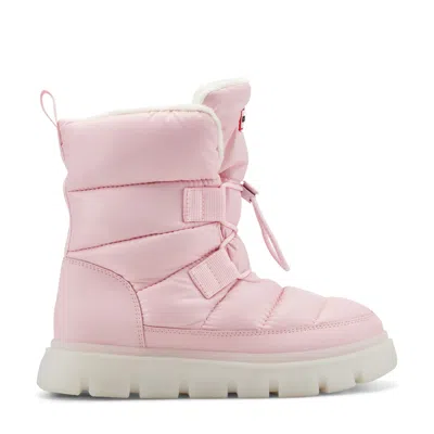 Hunter Women's Moon Lug Sole Insulated Waterproof Snow Booties 5 Medium Pink Nylon