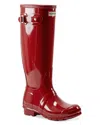 Hunter Original High Gloss Waterproof Boot In Red