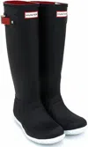 Hunter Women's Original Flat Heel Calendar Sole Tall Rain Boots In Black/ Red