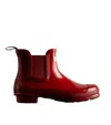 Hunter Women's Original Gloss Chelsea Boots In Military Red In Red