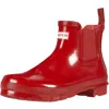 Hunter Women's Original Gloss Chelsea Boots In Military Red In Multi