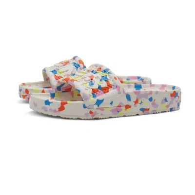 Hunter Women's Original Marble Lightweight Moulded Sliders Sandals In Shaded White In Multi