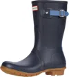 Hunter Women's Original Short Exploded Logo Boots In Navy/gill Wave In Multi