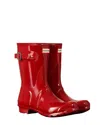 Hunter Women's Original Short Gloss Rain Boots In Military Red In Multi