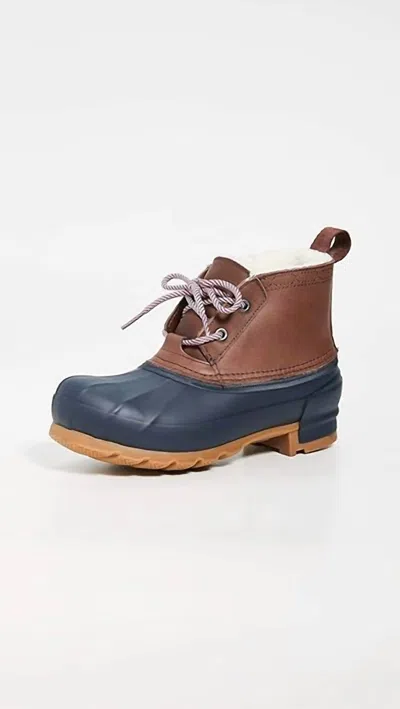 Hunter Women's Original Short Insulated Pac Boots In Burnt Sienna/navy
