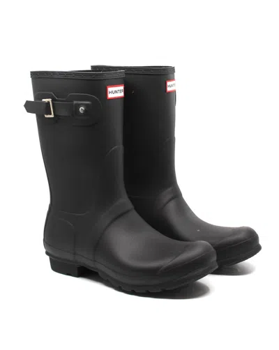 HUNTER WOMEN'S ORIGINAL SHORT MATTE RAIN BOOTS IN BLACK