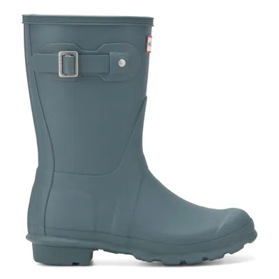 Hunter Women's Original Short Rain Boots 8 Green In Blue