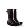 Hunter Women's Original Short Rain Boots In Black Gloss In Multi