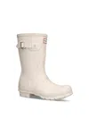 Hunter Womens Original Short Rubber Wellington Boots B In Bone