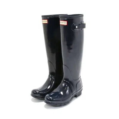 Hunter Women's Original Tall Gloss Rain Boot In Navy In Blue