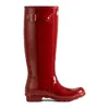 Hunter Original High Gloss Waterproof Boot In Red