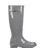 Hunter Women's Original Tall Gloss Rain Boots 5 Medium Gray