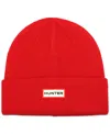 Hunter Women's Play Essential Cuffed Logo Beanie In Red