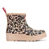 Hunter Play Short Faux Shearling Lined Waterproof Rain Boot In Animal Print