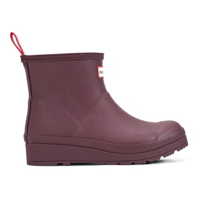 Hunter Women's Play™ Insulated Vegan Shearling Short Rain Boots 8 Dark Red