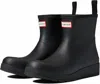 Hunter Women's Play Short Backstrap Rain Boot In Black/white