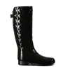 Hunter Original Refined High Gloss Quilted Waterproof Rain Boot In Animal Print