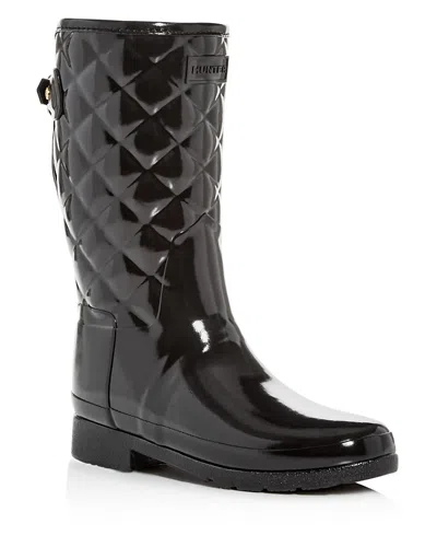 HUNTER WOMEN'S REFINED QUILTED GLOSS RAIN BOOTS,WFS1029RGL