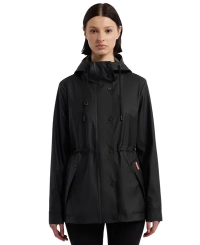 Hunter Women's Rubberized Anorak Coat In Black