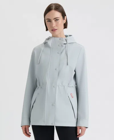 Hunter Women's Rubberized Anorak Coat In Silver Gray