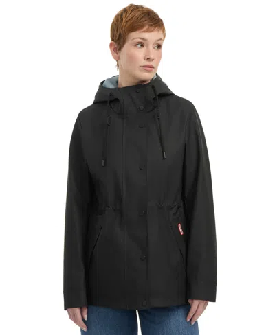 HUNTER WOMEN'S RUBBERIZED WATER-REPELLENT SHORT RAIN JACKET