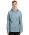 Hunter Abbey Short Rubberized Rain Jacket In Blizzard Blue