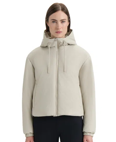 Hunter Leah Faux Leather Puffer Jacket In Neutral