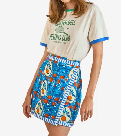 Hunter Women's Tennis Club Ringer Tee In Whitecap Grey Combo In Multi