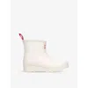 Hunter Womens White Play Borg-lined Short Rubber Wellington Boots