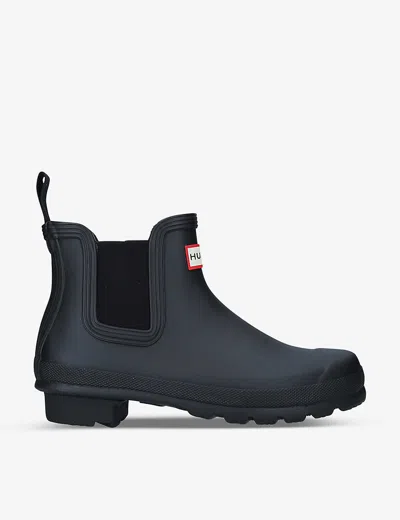 Hunter Neoprene Cuff Waterproof Chelsea Rain Boot In Black